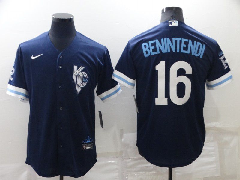 Men Kansas City Royals #16 Benintendi Blue City Edition Game Nike 2022 MLB Jerseys->kansas city royals->MLB Jersey